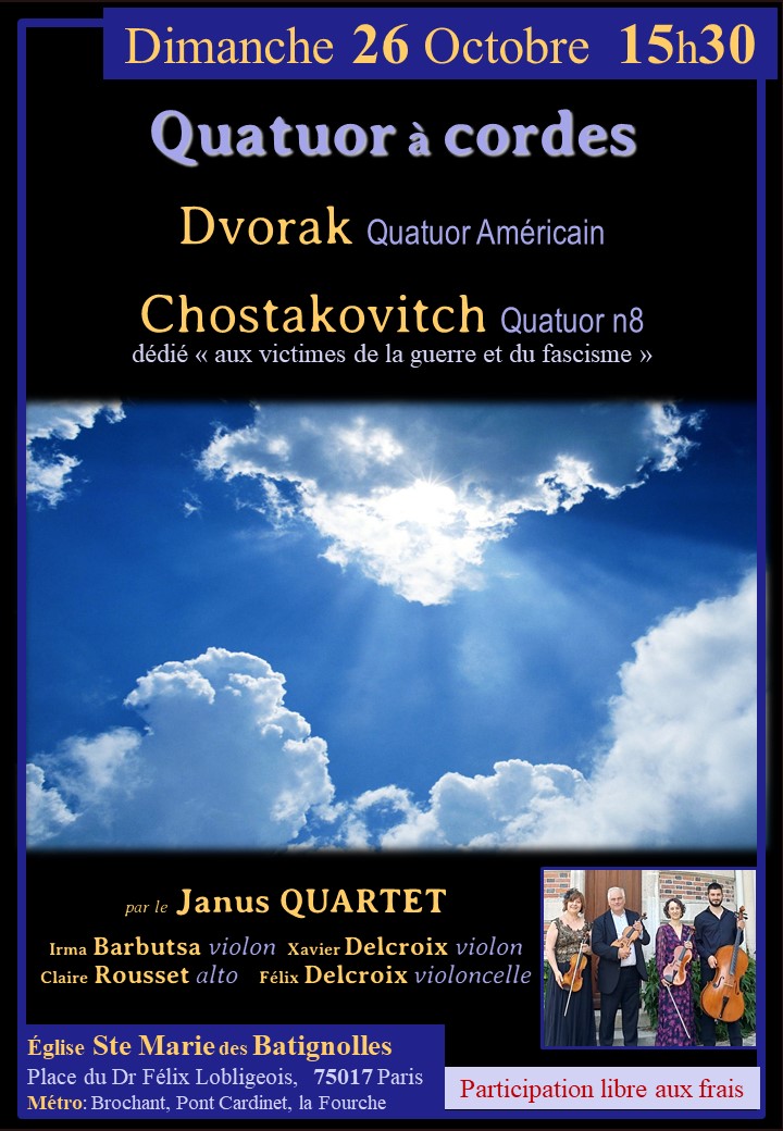 8-Batignolles . 26 oct. Janus Quartet . affiche